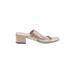 J.Crew Sandals: Slide Chunky Heel Casual Gold Print Shoes - Women's Size 8 1/2 - Open Toe