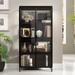 Storage Showcase Cabinet with Iron Frame and Light Bookshelf Curio - 32.3"X63.1“
