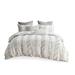 Gracie Mills Trujillo 3-Piece Embroidered Stripes Cotton Jacquard Duvet Cover Set