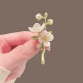 Broche Jasmine Vert Tempérament Vintage pour Femme Clip Fleur Robe Vêtements Trempé Écharpe