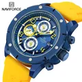 NAVIFORCE-Montres de sport étanches avec bracelet en silicone pour homme chronographe affichage