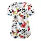 T-shirt Minnie Mouse col en V femme vêtements d'hôpital haut Disney uniforme d'infirmière