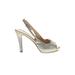 Kate Spade New York Heels: Pumps Stilleto Cocktail Party Silver Shoes - Women's Size 9 1/2 - Peep Toe