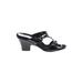 Helle Comfort Sandals: Slip On Chunky Heel Casual Black Solid Shoes - Women's Size 39 - Open Toe