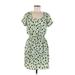 Maison Jules Casual Dress - Mini Scoop Neck Short sleeves: Green Dresses - Women's Size Medium