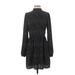 BP. Casual Dress - A-Line Mock Long sleeves: Black Dresses - Women's Size Small
