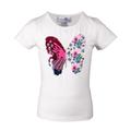 happy girls - T-Shirt Schmetterling Mit Pailletten In Ecru, Gr.140