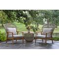 Joss & Main Florentia 3 Piece Seating Group w/ Cushions Synthetic Wicker/Wood/All - Weather Wicker/Natural Hardwoods/Wicker/Rattan/Teak | Outdoor Furniture | Wayfair