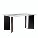 Wrought Studio™ Modern minimalist rectangular dining table, white imitation marble tabletop /Glass in Black/Brown/White | Wayfair