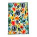 East Urban Home Flower Blossoms Floral Tea Towel Linen/Cotton Blend in Blue/Gray/White | 28 H x 18 W in | Wayfair EA11D549F8934AB1A9ACE6FE4FE312F4