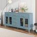 Mercer41 Zekarias 60" Sideboard Wood in Blue | 34.2 H x 60 W x 15.9 D in | Wayfair BFC6E1FD677D4C50A1443CF810EF28F4