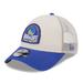 Men's New Era Khaki/Royal Golden State Warriors Throwback Patch Trucker 9FORTY Adjustable Hat