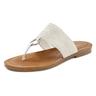 Zehentrenner LASCANA Gr. 43, weiß Damen Schuhe Strandaccessoires Sandale, Pantolette mit Ringapplikation VEGAN