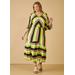 Plus Size Cold Shoulder Striped Midaxi Dress