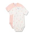 Sanetta Wickelbody halbarm (Doppelpack) Off-White & Rosa | Nachhaltiger und süßer Wickelbody für Mädchen aus Bio-Baumwolle. Inhalt: 2er Set Baby Wickelbody 062