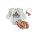 CenturyX Adorable Halloween Outfit Set for Baby Girls - Romper Ruffle Shorts and Headband