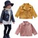 Esaierr Baby Kids Motorcycle Faux Leather Jacket Outwear for Girlsï¼Œ1-7Y Toddler Motorcycle Faux Leather Jackets Coat Winter Coat Short Fashion Casual PU Leather