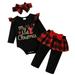 TOWED22 My First Christmas Baby Girl Boy Outfit Born Baby Girl Romper Set Christmas Outfits Romper Fashion(Black 18-24 M)