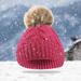 Lolmot Kids Boys Girls Knitted Woolen Hat Winter Warm Pom Pom Beanie Cap Children Ski Cap Knit Hat with Pom Pom