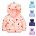 Clearance Jacket Toddler Baby Boys Girls Winter Cotton Padded Jacket Hooded Zipper Jacket Coat qILAKOG Purple4-5 Years