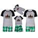 Elainilye Fashion Matching Christmas PJs For Family Santa Christmas Tree Sleepwear Short Sleeve Tops And Plaid Shorts 2 Piece Set Green