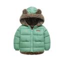 PURJKPU Baby Boys Girls Puffer Jacket Hooded Coat Fleece Liner Elastic Cuffs Outerwear 12Mon-5T With Bear Ear Hoodie Mint Green 90