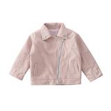 Cathalem Big Kid Coat Toddler Coats Toddler Girls Jacket Turn down Short Coat Winter Leather Autumn Toddler Girls Kids Clothes Big Girl (Pink 18-24 Months)