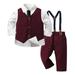 Cathalem Big Kid Childrenscostume Toddler Coats 4 Month Old Boy Outfits T Shirt Tops Vest Coat Pants Child Kids Gentleman Outfits Kids Soccer Warm up (C 4-5 Years)