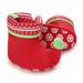 Newborn Christmas Booties Xmas Santa Claus Reindeer Elk Snowman Winter Warm Fleece Slippers Snow Boots Soft Sole Crib Shoes for Infant Girls Boys
