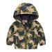 Cathalem Big Kid Coat Toddler Coats Cute Kid Jackets Boys Girls Cartoon Dinosaur Rainbow Camouflage Zip Windproof Jacket Hooded (Camouflage 12-18 Months)