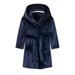 Penkiiy Boys Girls Fleece Robe Hooded Toddler Soft Fuzzy Bathrobe for Kids Microfiber Fleece Shawl Robe 2-8 Years 2 Years