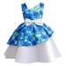 HIBRO Girls Chocolate Dress Fancy Tween Dresses Toddler Kids Baby Girls Casual Sleeveless Round Neck Floral Print Dress Party Dress Clothes