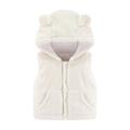 QUYUON Baby Girls Boys Winter Fleece Jackets Winter Sleeveless Fleece Jacket Toddler Baby Boys Girls Fleece Vest Sleeveless Button Jacket Fall Hooded Outerwear with Pockets White 6-12 Months