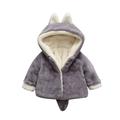 QUYUON Toddler Baby Girls Fleece Jacket Winter Long Sleeve Fleece Jacket Toddler Baby Boys Girls Fleece Windproof Winter Coat Thicken Warm Hoodie Outwear Gray 3T-4T