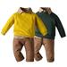 Esaierr 3Pcs Toddler Newborn 3Pcs Track Suits Shirt Pants Set for Girls Boys 6 Months-5 Years Baby Pullover Sweatshirt+Shirt+Pants Toddler 3Pcs Outfits