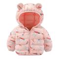 Cathalem Big Kid Coat Toddler Coats Big Kids Jacket Girl Print Spring Winter Cute Coat Hooded Padded Jacket Outwear Clothes Star Jacket (PK1 1-2 Years)