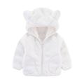 QUYUON Baby Boy Winter Coat Clearance Long Sleeve Fleece Jacket Kids Baby Warm Girls Boys Flannel Winter Fleece Jackets Sweatshirt Hooded White 5T-6T