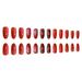 Red Oval False Nails with Snowflake Printed Long Lasting Safe Material Waterproof False Nails for Women and Girl Nail Salon