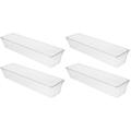 Makeup Refrigerator Organizer Bins 4 Pcs Transparent Storage Box Desktop Drawer Pen Flare