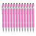 PASISIBICK 12 Pieces Pink Ballpoint Pen with Stylus Tip 2 in 1 Stylus Stylish Pen Premium Metal Stylus Pen for Touch Screens Black Ink 1.0 mm Medium Point(12 PCS Pink)