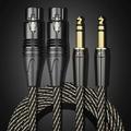 Hifi 6.5mm to Xlr Audio Cable High Quality 4N OFC Canare Dual 6.35mm TRS to Dual XLR 3Pin for Amplifier Mixer Speaker 6.5mm to xlr female 1.5m