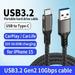 Type-c data cable: USB3.2 male A to C male suitable for iPhone15 mobile solid-state SSD usb3.1 cable 10Gbps GEN2 cable 1.5m