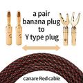 Canare L-4S8F speaker cable 1 Pair OFC audio cable HI-FI high-end amplifier speaker cable Banana plug cable a pair-banana to Y 3m