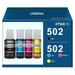 502 Ink Bottle for Epson 502 T502 Ecotank Refill Ink for ET-15000 ET-2760 ET-3710 ET-2750 ET-3700 ET-4760 ET-3750 Printer (Black Cyan Magenta Yellow 4 Pack)