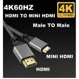 Nylon Braid HD 4K@60HZ V1.4 TPU HD 1080P Compatible Micro Mini TO HDMI Extension Male Cable For Tablet PC TV Camera HDTV MINI HDMI TO HDMI 2m