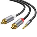 RCA Cable 3.5 Jack to 2 RCA Aux Audio Cable 3.5 mm to 2RCA Male Adapter Splitter for TV Box Amplifier Speaker Wire Cord Grey 1m