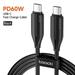 USB C to USB C Cable 100W 5A PD Fast Charging Type C Cable for Macbook Samsung Huawei XIoami Realme 100W USB Type C Cable PD60W Black 1m