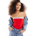 Tommy Jeans Pull-On Tube Top in Bright Red