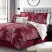Reversible Foliage Comforter Set by BrylaneHome in Burgundy (Size QUEEN)