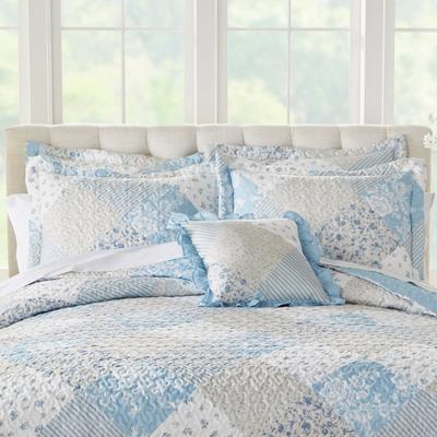Patchwork Sham by BrylaneHome in Soft Blue (Size KING)